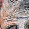 Rugged mixed media drawing of a head (detail 3)
