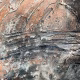 Rugged mixed media drawing of a head (detail 1)