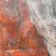 Rugged mixed media drawing of a head (signature)