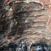 Rugged mixed media drawing of a head (detail 2)