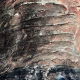 Rugged mixed media drawing of a head (detail 2)