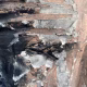 Rugged mixed media drawing of a head (detail 1)