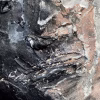 Rugged mixed media drawing of a head (detail 2)