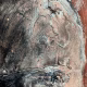Rugged mixed media drawing of a head (detail 3)
