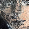 Rugged mixed media drawing of a head (detail 2)