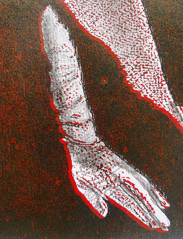 Crawling Woman I (black/red)