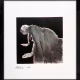 A woman crawls along the ground. She is bald, skeletal and covered in a removal blanket. Printed and tinted/shaded in black and red.